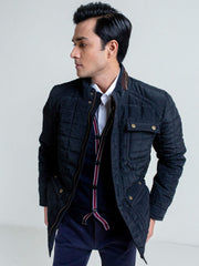 Black Quilted Sporty Coat Jacket
