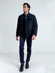 Black Quilted Sporty Coat Jacket