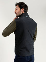 Black Sleeveless Jacket With Buttons