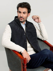 Black Sleeveless Jacket With Buttons