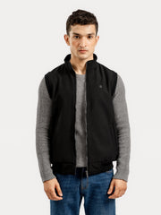 Black Sleeveless Zipper Jacket - Essential