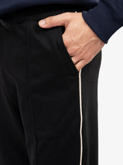 Black Sporty Regular Fit Knitted Pajama