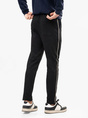 Black Sporty Regular Fit Knitted Pajama