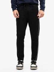 Black Sporty Regular Fit Knitted Pajama
