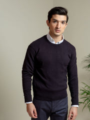 Black Striped Crew Neck Jumper