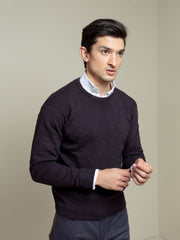 Black Striped Crew Neck Jumper
