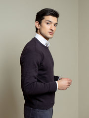 Black Striped Crew Neck Jumper