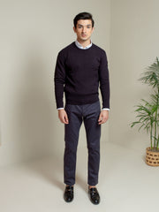 Black Striped Crew Neck Jumper
