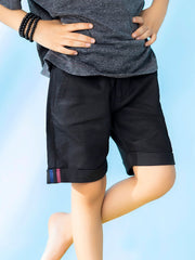 Black Twill Casual Short