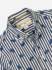 Black & White Striped Short Sleeve Casual Shirt