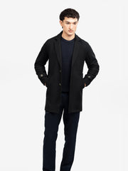 Black Wool Blended Over Coat