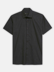 Black & Brown Striped Half Sleeve Shirt