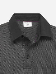Black Dobby Casual Polo - Junior