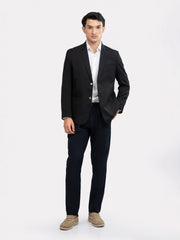 Black Formal Blazer With Golden Buttons