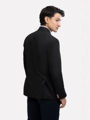 Black Formal Blazer With Golden Buttons