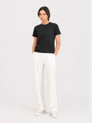 Black Regular Fit Crew Neck T-Shirt - Women