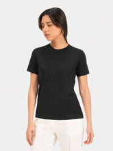 Black Regular Fit Crew Neck T-Shirt - Women
