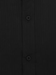 Black Self Striped Formal Shirt