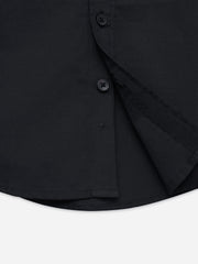 Black Shirt With Inner Collar Detail - Junior