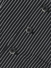 Black & White Striped Formal Vest With Bow - Junior