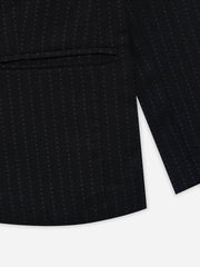Black Wool Structured Kids Casual Blazer