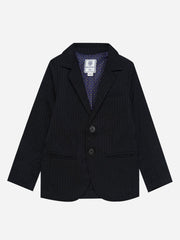 Black Wool Structured Kids Casual Blazer