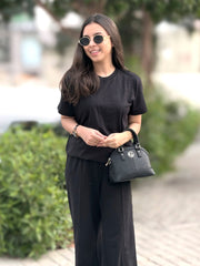 Black 100% Cotton Basic Tee - Women