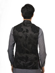 Black Bold Floral Waistcoat