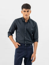 Black Cotton/Linen Button Down Shirt