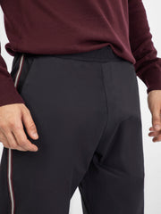 Black Cotton Pajama With Contrasting Detailing