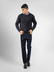 Black Front Cable Knitted Jumper