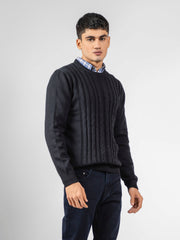 Black Front Cable Knitted Jumper