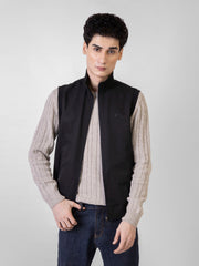 Black Sleeveless Zipper Jacket