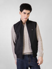 Black Sleeveless Zipper Jacket