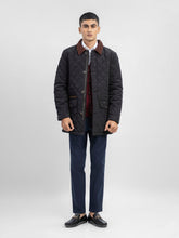Black Sportsquilt Long Jacket With Collar