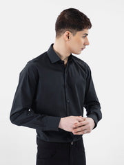 Black Super Fine Satin Shirt
