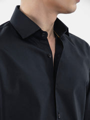Black Super Fine Satin Shirt