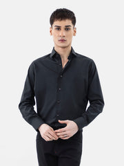 Black Super Fine Satin Shirt
