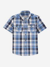 Black & Blue Half Sleeve Casual Checkered Shirt