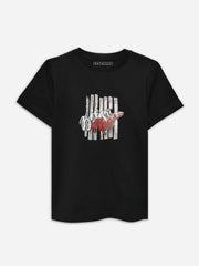Black 'Break Free' Printed Casual T-Shirt
