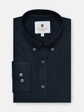 Black & Dark Green Striped Button Down Shirt