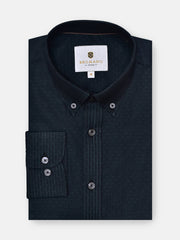 Black & Dark Green Striped Button Down Shirt