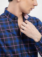 Black & Navy Blue Checkered Shirt