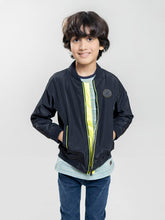 Black & Neon Casual Bomber Jacket