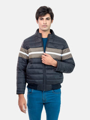 Black & Olive Nylon Puffer Jacket