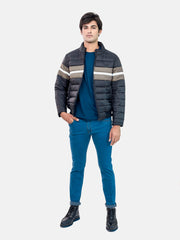 Black & Olive Nylon Puffer Jacket