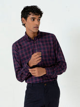 Black & Purple Checkered Light Weight Shirt