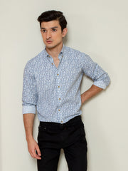 Blue Abstract Printed Shirt