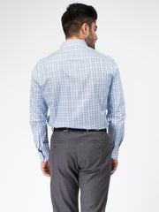 Blue & Brown Formal Check Shirt