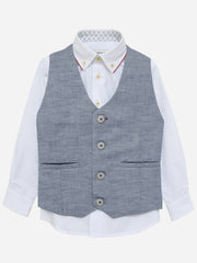 Blue Chambray Suit Waistcoat